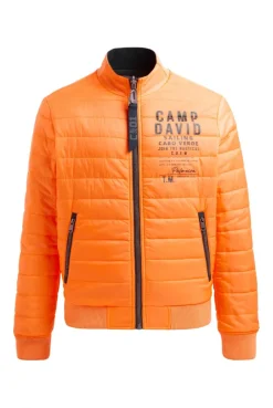 Wende-Blouson mit Logo Prints blue navy / sunrise neon