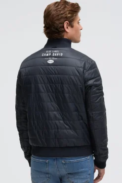 Wende-Blouson mit Logo Prints light sand / blue navy