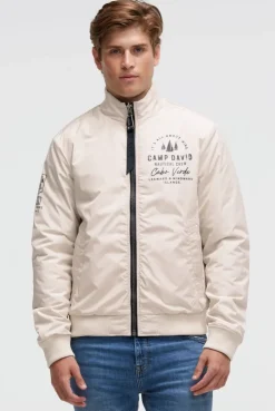 Wende-Blouson mit Logo Prints light sand / blue navy