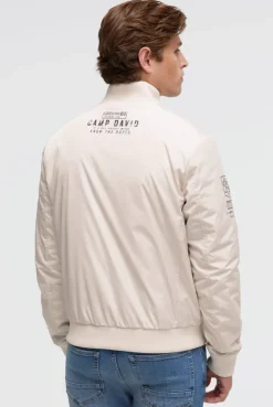 Wende-Blouson mit Logo Prints light sand / blue navy