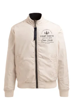 Wende-Blouson mit Logo Prints light sand / blue navy