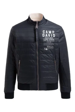 Wende-Blouson mit Logo Prints light sand / blue navy