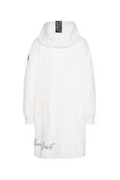 Windparka mit Kapuze und Logo-Details ivory
