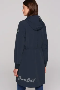 Windparka mit Kapuze und Logo-Details blue navy