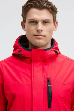 Wind- und Wetterjacke mit Kapuze summer red