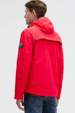 Wind- und Wetterjacke mit Kapuze summer red