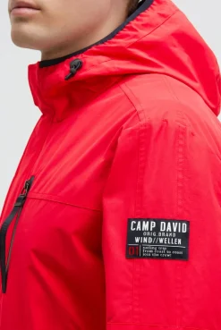 Wind- und Wetterjacke mit Kapuze summer red