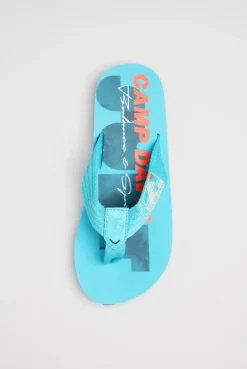 Zehensandale mit Surf Print aqua