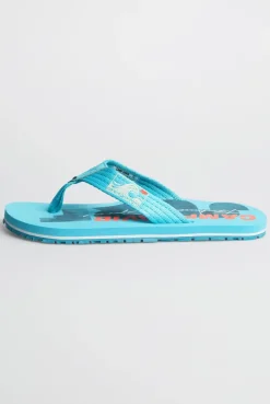 Zehensandale mit Surf Print aqua