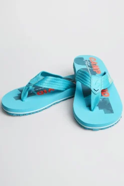 Zehensandale mit Surf Print aqua