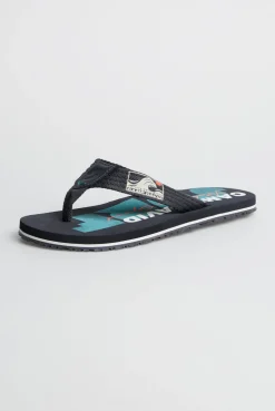 Zehensandale mit Surf Print blue navy