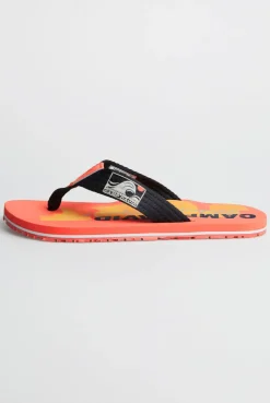 Zehensandale mit Surf Print neon flame