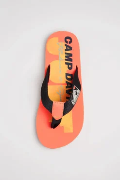 Zehensandale mit Surf Print neon flame