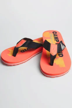 Zehensandale mit Surf Print neon flame