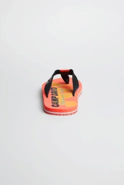 Zehensandale mit Surf Print neon flame